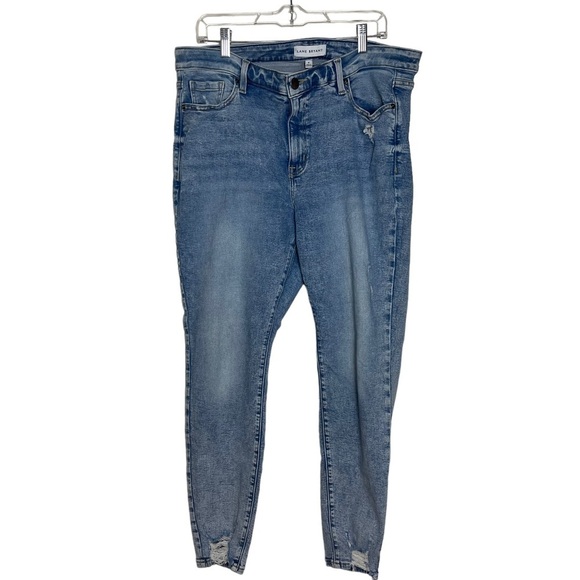 Lane Bryant High Rise Destructed Blue Jeans Size 18 - Picture 3 of 11